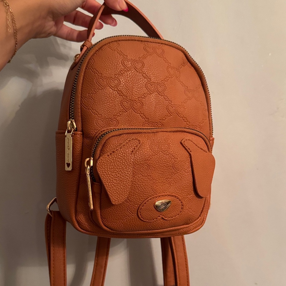 Betsey Johnson Tan Backpack with Gold Accents